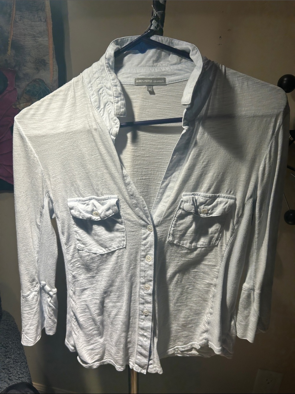 James Perse Pale Blue Lightweight Button-Down Shirt